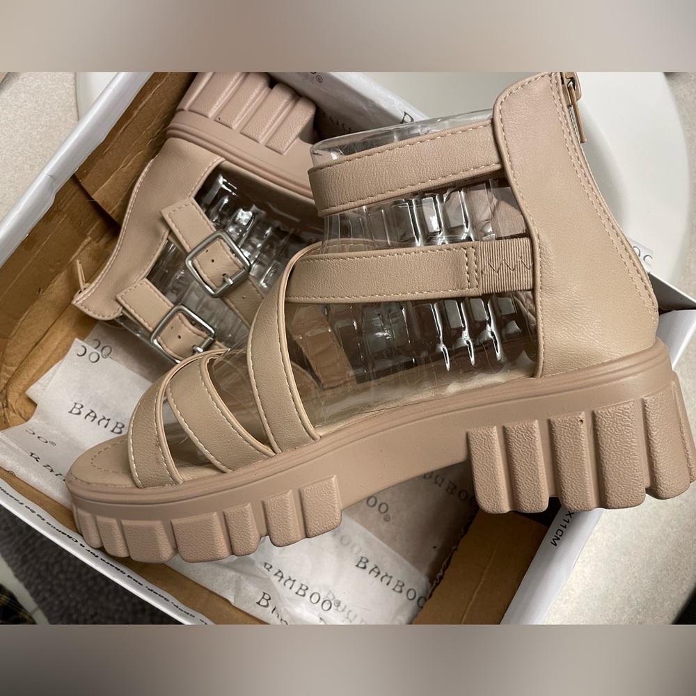 Bamboo gladiator sandals. NWT. never worn